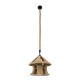 GloboStar® SOLITARIO 01606 Vintage Κρεμαστό Φωτιστικό Οροφής Μονόφωτο 1 x E27 Μπεζ Καμπάνα με Σχοινί Φ36 x Υ30cm