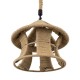 GloboStar® SOLITARIO 01606 Vintage Κρεμαστό Φωτιστικό Οροφής Μονόφωτο 1 x E27 Μπεζ Καμπάνα με Σχοινί Φ36 x Υ30cm