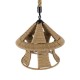 GloboStar® SOLITARIO 01606 Vintage Κρεμαστό Φωτιστικό Οροφής Μονόφωτο 1 x E27 Μπεζ Καμπάνα με Σχοινί Φ36 x Υ30cm