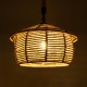 GloboStar® SPIRIT 01607 Vintage Κρεμαστό Φωτιστικό Οροφής Μονόφωτο 1 x E27 Πλέγμα με Μπεζ Σχοινί Φ35 x Υ30cm
