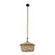 GloboStar® SPIRIT 01607 Vintage Κρεμαστό Φωτιστικό Οροφής Μονόφωτο 1 x E27 Πλέγμα με Μπεζ Σχοινί Φ35 x Υ30cm
