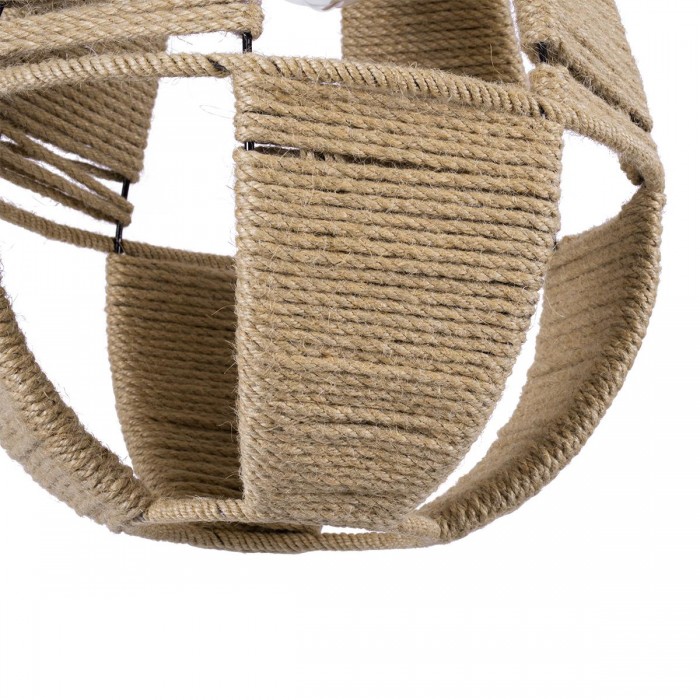 GloboStar® POLIA 01608 Vintage Κρεμαστό Φωτιστικό Οροφής Μονόφωτο 1 x E27 Πλέγμα με Μπεζ Σχοινί Φ30 x Υ42cm GloboStar® POLIA 01608 Vintage Κρεμαστό Φωτιστικό Οροφής Μονόφωτο 1 x E27 Πλέγμα με Μπεζ Σχοινί Φ30 x Υ42cm