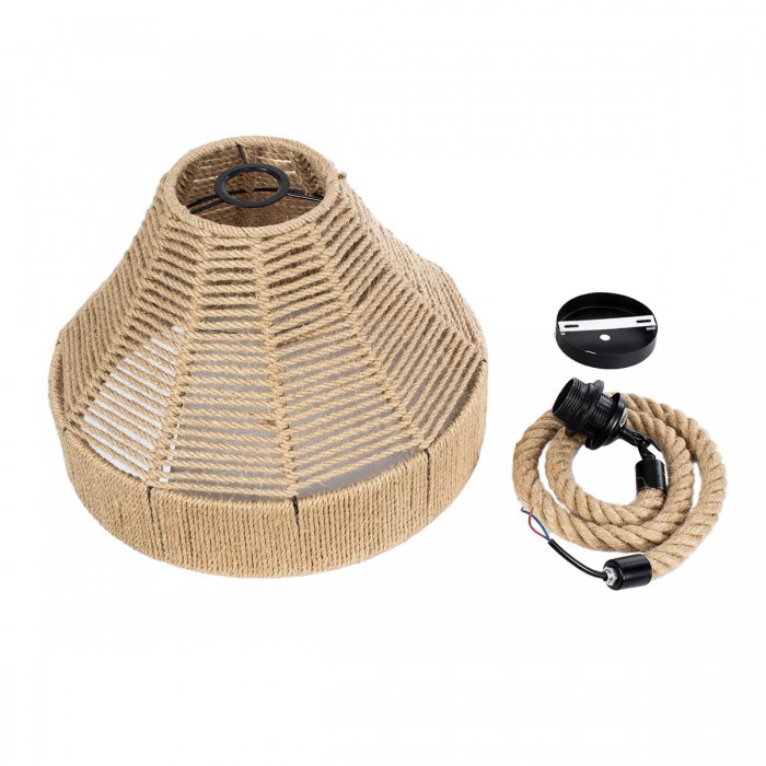 GloboStar® DOGMA 01609 Vintage Κρεμαστό Φωτιστικό Οροφής Μονόφωτο 1 x E27 Καμπάνα με Μπεζ Σχοινί Φ38 x Υ28cm GloboStar® DOGMA 01609 Vintage Κρεμαστό Φωτιστικό Οροφής Μονόφωτο 1 x E27 Καμπάνα με Μπεζ Σχοινί Φ38 x Υ28cm