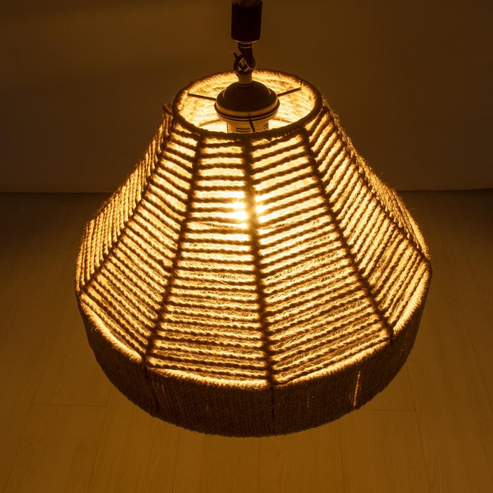 GloboStar® DOGMA 01609 Vintage Κρεμαστό Φωτιστικό Οροφής Μονόφωτο 1 x E27 Καμπάνα με Μπεζ Σχοινί Φ38 x Υ28cm GloboStar® DOGMA 01609 Vintage Κρεμαστό Φωτιστικό Οροφής Μονόφωτο 1 x E27 Καμπάνα με Μπεζ Σχοινί Φ38 x Υ28cm