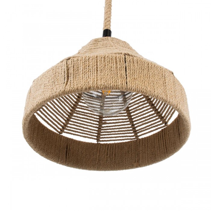 GloboStar® DOGMA 01609 Vintage Κρεμαστό Φωτιστικό Οροφής Μονόφωτο 1 x E27 Καμπάνα με Μπεζ Σχοινί Φ38 x Υ28cm GloboStar® DOGMA 01609 Vintage Κρεμαστό Φωτιστικό Οροφής Μονόφωτο 1 x E27 Καμπάνα με Μπεζ Σχοινί Φ38 x Υ28cm