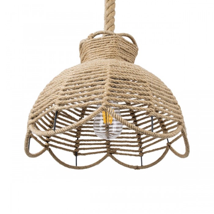 GloboStar® VENIER 01610 Vintage Κρεμαστό Φωτιστικό Οροφής Μονόφωτο 1 x E27 Πλέγμα με Μπεζ Σχοινί Φ35 x Υ26cm GloboStar® VENIER 01610 Vintage Κρεμαστό Φωτιστικό Οροφής Μονόφωτο 1 x E27 Πλέγμα με Μπεζ Σχοινί Φ35 x Υ26cm