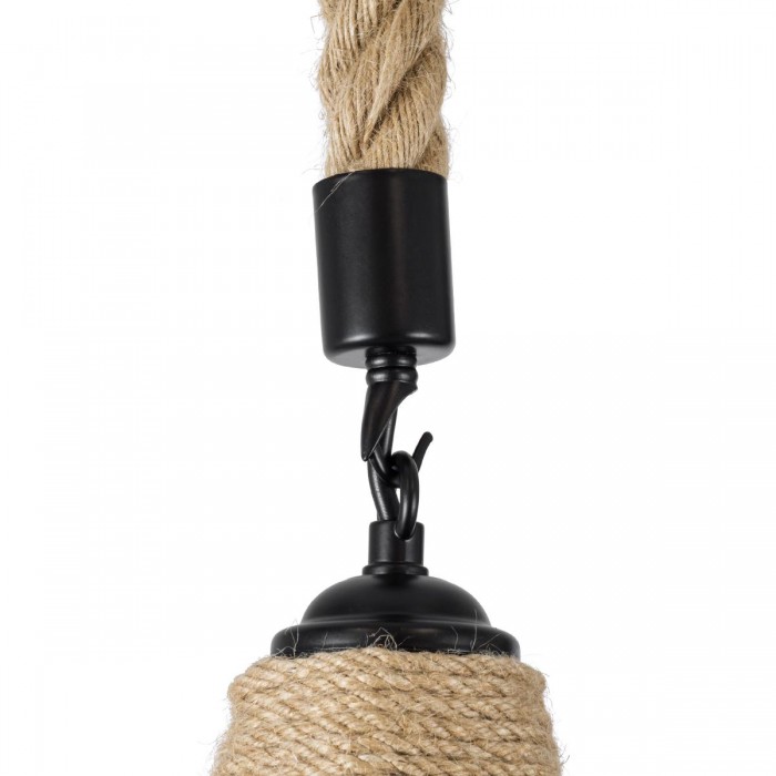 GloboStar® YUBA 01612 Vintage Κρεμαστό Φωτιστικό Οροφής Μονόφωτο 1 x E27 Πλέγμα με Μπεζ Σχοινί Φ22 x Υ40cm GloboStar® YUBA 01612 Vintage Κρεμαστό Φωτιστικό Οροφής Μονόφωτο 1 x E27 Πλέγμα με Μπεζ Σχοινί Φ22 x Υ40cm