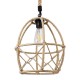 GloboStar® TELAN 01615 Vintage Κρεμαστό Φωτιστικό Οροφής Μονόφωτο 1 x E27 Πλέγμα με Μπεζ Σχοινί Φ30 x Υ38cm
