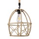 GloboStar® TELAN 01615 Vintage Κρεμαστό Φωτιστικό Οροφής Μονόφωτο 1 x E27 Πλέγμα με Μπεζ Σχοινί Φ30 x Υ38cm