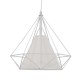 GloboStar® KAIRI 01619 Μοντέρνο Industrial Κρεμαστό Φωτιστικό Οροφής Μονόφωτο 1 x E27 Λευκό με Ύφασμα Μεταλλικό Πλέγμα Φ38 x Υ39cm GloboStar® KAIRI 01619 Μοντέρνο Industrial Κρεμαστό Φωτιστικό Οροφής Μονόφωτο 1 x E27 Λευκό με Ύφασμα Μεταλλικό Πλέγμα Φ38 x Υ39cm