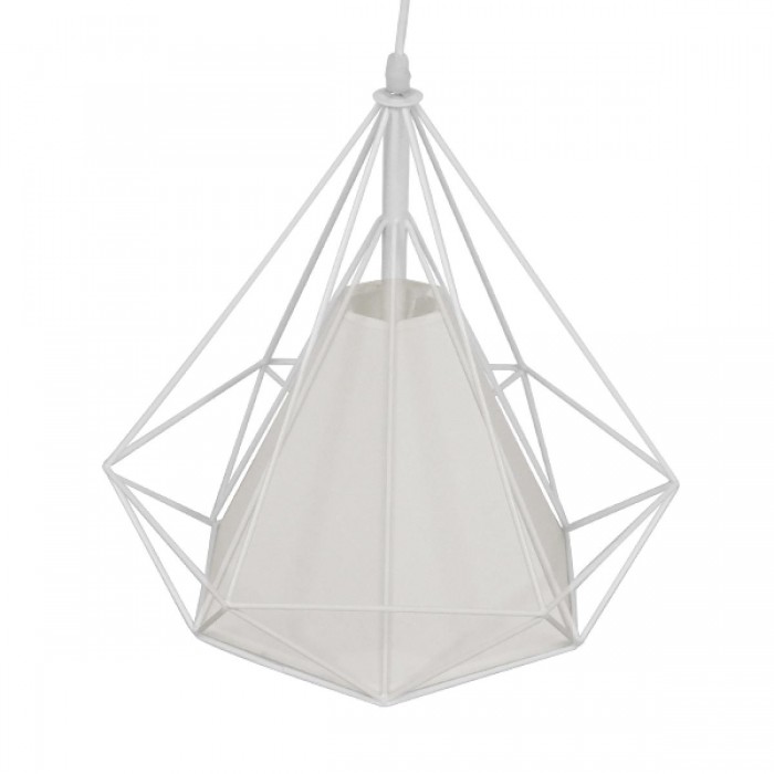 GloboStar® KAIRI 01619 Μοντέρνο Industrial Κρεμαστό Φωτιστικό Οροφής Μονόφωτο 1 x E27 Λευκό με Ύφασμα Μεταλλικό Πλέγμα Φ38 x Υ39cm GloboStar® KAIRI 01619 Μοντέρνο Industrial Κρεμαστό Φωτιστικό Οροφής Μονόφωτο 1 x E27 Λευκό με Ύφασμα Μεταλλικό Πλέγμα Φ38 x Υ39cm