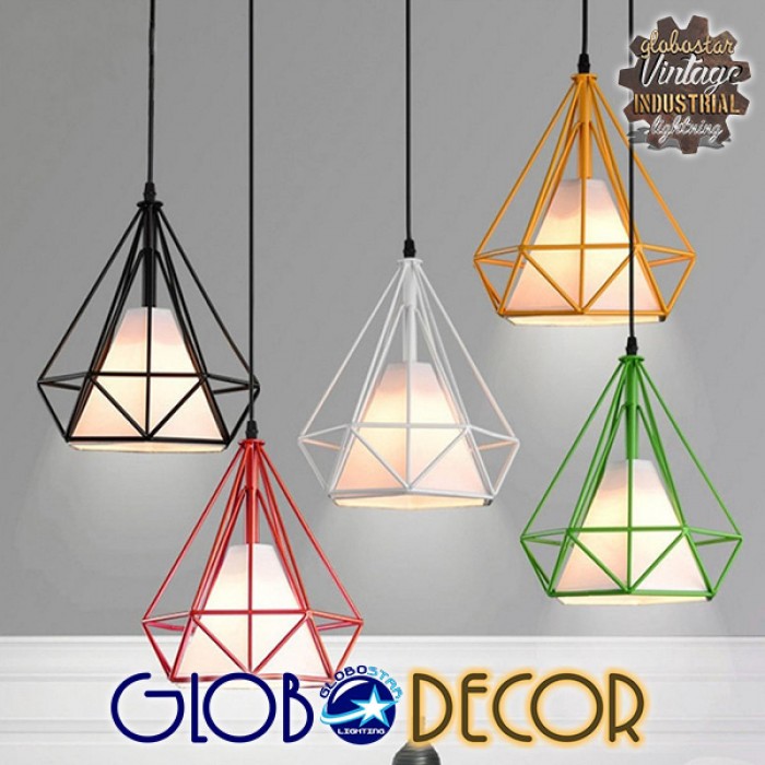 GloboStar® KAIRI 01619 Μοντέρνο Industrial Κρεμαστό Φωτιστικό Οροφής Μονόφωτο 1 x E27 Λευκό με Ύφασμα Μεταλλικό Πλέγμα Φ38 x Υ39cm GloboStar® KAIRI 01619 Μοντέρνο Industrial Κρεμαστό Φωτιστικό Οροφής Μονόφωτο 1 x E27 Λευκό με Ύφασμα Μεταλλικό Πλέγμα Φ38 x Υ39cm