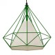 GloboStar® KAIRI 01622 Μοντέρνο Industrial Κρεμαστό Φωτιστικό Οροφής Μονόφωτο 1 x E27 Πράσινο με Άσπρο Ύφασμα Μεταλλικό Πλέγμα Φ38 x Υ39cm