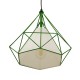GloboStar® KAIRI 01622 Μοντέρνο Industrial Κρεμαστό Φωτιστικό Οροφής Μονόφωτο 1 x E27 Πράσινο με Άσπρο Ύφασμα Μεταλλικό Πλέγμα Φ38 x Υ39cm