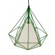 GloboStar® KAIRI 01622 Μοντέρνο Industrial Κρεμαστό Φωτιστικό Οροφής Μονόφωτο 1 x E27 Πράσινο με Άσπρο Ύφασμα Μεταλλικό Πλέγμα Φ38 x Υ39cm
