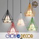 GloboStar® KAIRI 01622 Μοντέρνο Industrial Κρεμαστό Φωτιστικό Οροφής Μονόφωτο 1 x E27 Πράσινο με Άσπρο Ύφασμα Μεταλλικό Πλέγμα Φ38 x Υ39cm