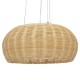 GloboStar® DE LA MER 01624 Vintage Κρεμαστό Φωτιστικό Οροφής Τρίφωτο 3 x E27 Καφέ Ξύλινο Μπαμπού Φ45 x Υ24cm