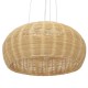GloboStar® DE LA MER 01624 Vintage Κρεμαστό Φωτιστικό Οροφής Τρίφωτο 3 x E27 Καφέ Ξύλινο Μπαμπού Φ45 x Υ24cm