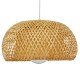 GloboStar® SAN TROPEZ 01626 Vintage Κρεμαστό Φωτιστικό Οροφής Μονόφωτο 1 x E27 Καφέ Ξύλινο Μπαμπού Φ38 x Υ22cm