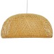GloboStar® SAN TROPEZ 01627 Vintage Κρεμαστό Φωτιστικό Οροφής Μονόφωτο 1 x E27 Καφέ Ξύλινο Μπαμπού Φ60 x Υ29cm