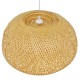 GloboStar® SAN TROPEZ 01627 Vintage Κρεμαστό Φωτιστικό Οροφής Μονόφωτο 1 x E27 Καφέ Ξύλινο Μπαμπού Φ60 x Υ29cm
