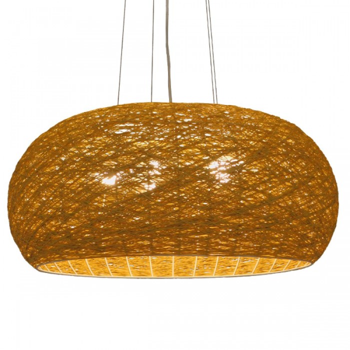 GloboStar® FIJI 01628 Vintage Κρεμαστό Φωτιστικό Οροφής Πολύφωτο 5 x E27 Μπέζ Rattan Φ60 x Υ29cm GloboStar® FIJI 01628 Vintage Κρεμαστό Φωτιστικό Οροφής Πολύφωτο 5 x E27 Μπέζ Rattan Φ60 x Υ29cm