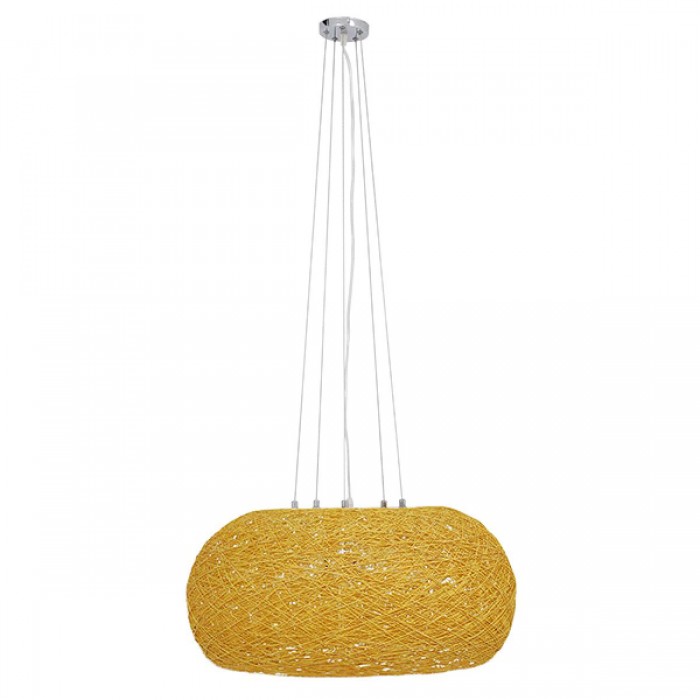 GloboStar® FIJI 01628 Vintage Κρεμαστό Φωτιστικό Οροφής Πολύφωτο 5 x E27 Μπέζ Rattan Φ60 x Υ29cm GloboStar® FIJI 01628 Vintage Κρεμαστό Φωτιστικό Οροφής Πολύφωτο 5 x E27 Μπέζ Rattan Φ60 x Υ29cm