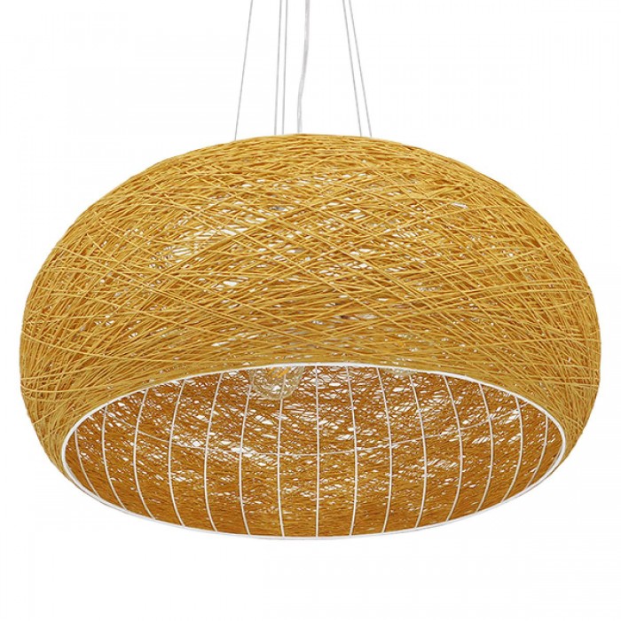 GloboStar® FIJI 01628 Vintage Κρεμαστό Φωτιστικό Οροφής Πολύφωτο 5 x E27 Μπέζ Rattan Φ60 x Υ29cm GloboStar® FIJI 01628 Vintage Κρεμαστό Φωτιστικό Οροφής Πολύφωτο 5 x E27 Μπέζ Rattan Φ60 x Υ29cm