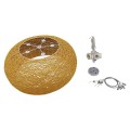 GloboStar® FIJI 01628 Vintage Κρεμαστό Φωτιστικό Οροφής Πολύφωτο 5 x E27 Μπέζ Rattan Φ60 x Υ29cm