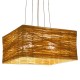 GloboStar® LONG BAY 01629 Vintage Κρεμαστό Φωτιστικό Οροφής Πολύφωτο 5 x E27 Καφέ Ξύλινο Rattan Μ40 x Π40 x Υ22.5cm
