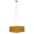 GloboStar® LONG BAY 01629 Vintage Κρεμαστό Φωτιστικό Οροφής Πολύφωτο 5 x E27 Καφέ Ξύλινο Rattan Μ40 x Π40 x Υ22.5cm