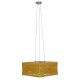 GloboStar® LONG BAY 01629 Vintage Κρεμαστό Φωτιστικό Οροφής Πολύφωτο 5 x E27 Καφέ Ξύλινο Rattan Μ40 x Π40 x Υ22.5cm