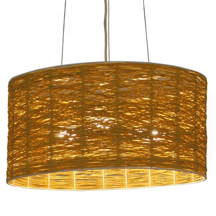 GloboStar® MADAGASKAR 01630 Vintage Κρεμαστό Φωτιστικό Οροφής Τρίφωτο 3 x E27 Καφέ Ξύλινο Rattan Φ40 x Υ22cm GloboStar® MADAGASKAR 01630 Vintage Κρεμαστό Φωτιστικό Οροφής Τρίφωτο 3 x E27 Καφέ Ξύλινο Rattan Φ40 x Υ22cm