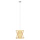GloboStar® DE PARIS 01632 Vintage Κρεμαστό Φωτιστικό Οροφής Μονόφωτο 1 x E27 Μπεζ Ξύλινο Μπαμπού Φ35 x Y32cm