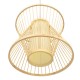 GloboStar® DE PARIS 01632 Vintage Κρεμαστό Φωτιστικό Οροφής Μονόφωτο 1 x E27 Μπεζ Ξύλινο Μπαμπού Φ35 x Y32cm