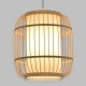 GloboStar® DE PARIS 01633 Vintage Κρεμαστό Φωτιστικό Οροφής Μονόφωτο 1 x E27 Μπεζ Ξύλινο Μπαμπού Φ26 x Y32cm