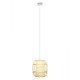 GloboStar® DE PARIS 01633 Vintage Κρεμαστό Φωτιστικό Οροφής Μονόφωτο 1 x E27 Μπεζ Ξύλινο Μπαμπού Φ26 x Y32cm