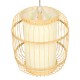 GloboStar® DE PARIS 01633 Vintage Κρεμαστό Φωτιστικό Οροφής Μονόφωτο 1 x E27 Μπεζ Ξύλινο Μπαμπού Φ26 x Y32cm