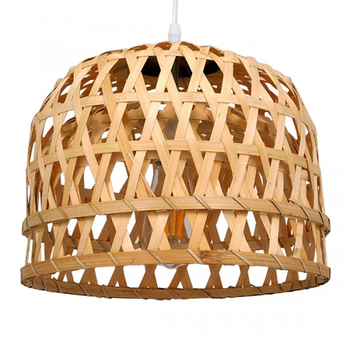 GloboStar® MANGEA 01634 Vintage Κρεμαστό Φωτιστικό Οροφής Μονόφωτο 1 x E27 Καφέ Ξύλινο Μπαμπού Φ32 x Y30cm GloboStar® MANGEA 01634 Vintage Κρεμαστό Φωτιστικό Οροφής Μονόφωτο 1 x E27 Καφέ Ξύλινο Μπαμπού Φ32 x Y30cm