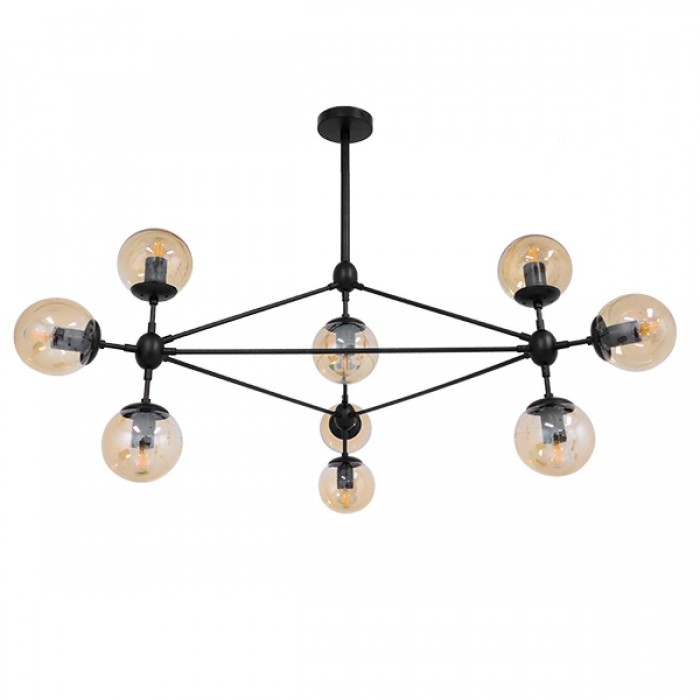 GloboStar® SENTINEL 01636 Μοντέρνο Industrial Κρεμαστό Φωτιστικό Οροφής Πολύφωτο 10 x E27 Μαύρο Μεταλλικό Πολυέλαιος με Μελί Γυαλί Φ110 x Υ82cm GloboStar® SENTINEL 01636 Μοντέρνο Industrial Κρεμαστό Φωτιστικό Οροφής Πολύφωτο 10 x E27 Μαύρο Μεταλλικό Πολυέλαιος με Μελί Γυαλί Φ110 x Υ82cm