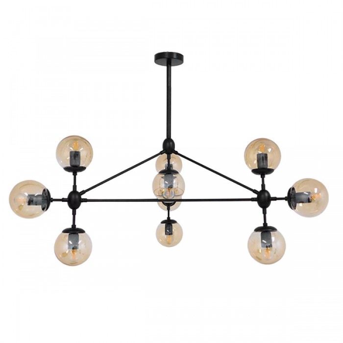 GloboStar® SENTINEL 01636 Μοντέρνο Industrial Κρεμαστό Φωτιστικό Οροφής Πολύφωτο 10 x E27 Μαύρο Μεταλλικό Πολυέλαιος με Μελί Γυαλί Φ110 x Υ82cm GloboStar® SENTINEL 01636 Μοντέρνο Industrial Κρεμαστό Φωτιστικό Οροφής Πολύφωτο 10 x E27 Μαύρο Μεταλλικό Πολυέλαιος με Μελί Γυαλί Φ110 x Υ82cm