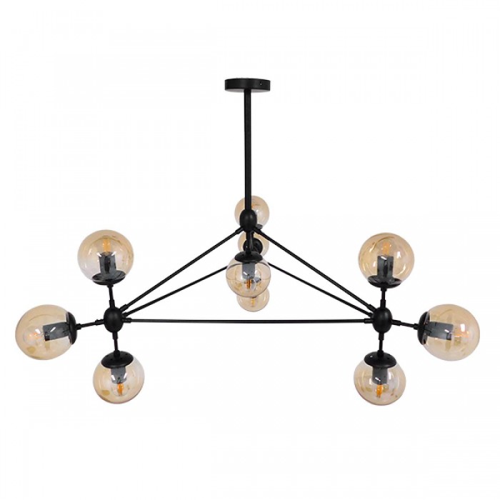 GloboStar® SENTINEL 01636 Μοντέρνο Industrial Κρεμαστό Φωτιστικό Οροφής Πολύφωτο 10 x E27 Μαύρο Μεταλλικό Πολυέλαιος με Μελί Γυαλί Φ110 x Υ82cm GloboStar® SENTINEL 01636 Μοντέρνο Industrial Κρεμαστό Φωτιστικό Οροφής Πολύφωτο 10 x E27 Μαύρο Μεταλλικό Πολυέλαιος με Μελί Γυαλί Φ110 x Υ82cm