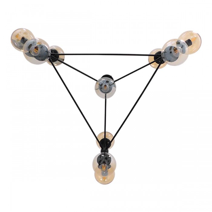GloboStar® SENTINEL 01636 Μοντέρνο Industrial Κρεμαστό Φωτιστικό Οροφής Πολύφωτο 10 x E27 Μαύρο Μεταλλικό Πολυέλαιος με Μελί Γυαλί Φ110 x Υ82cm GloboStar® SENTINEL 01636 Μοντέρνο Industrial Κρεμαστό Φωτιστικό Οροφής Πολύφωτο 10 x E27 Μαύρο Μεταλλικό Πολυέλαιος με Μελί Γυαλί Φ110 x Υ82cm