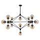GloboStar® SENTINEL 01637 Μοντέρνο Industrial Κρεμαστό Φωτιστικό Οροφής Πολύφωτο 15 x E27 Μαύρο Μεταλλικό Πολυέλαιος με Μελί Γυαλί Φ150 x Υ115cm GloboStar® SENTINEL 01637 Μοντέρνο Industrial Κρεμαστό Φωτιστικό Οροφής Πολύφωτο 15 x E27 Μαύρο Μεταλλικό Πολυέλαιος με Μελί Γυαλί Φ150 x Υ115cm