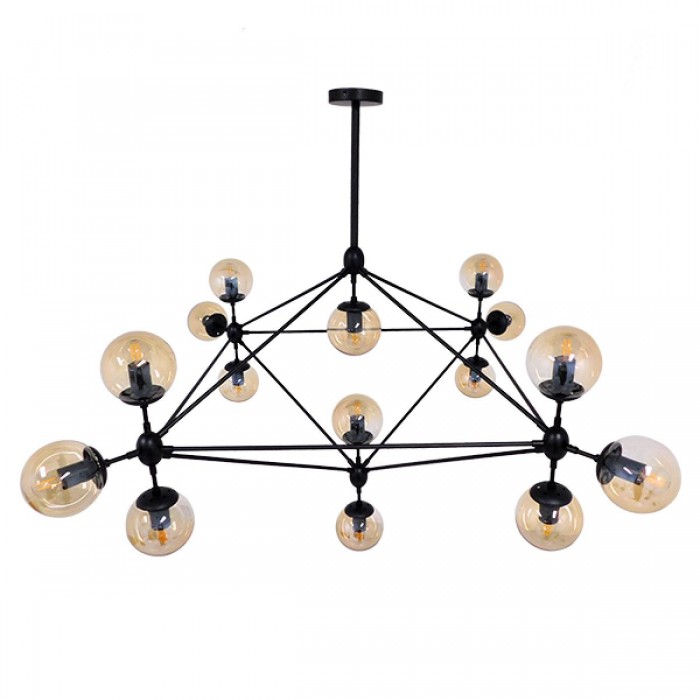 GloboStar® SENTINEL 01637 Μοντέρνο Industrial Κρεμαστό Φωτιστικό Οροφής Πολύφωτο 15 x E27 Μαύρο Μεταλλικό Πολυέλαιος με Μελί Γυαλί Φ150 x Υ115cm GloboStar® SENTINEL 01637 Μοντέρνο Industrial Κρεμαστό Φωτιστικό Οροφής Πολύφωτο 15 x E27 Μαύρο Μεταλλικό Πολυέλαιος με Μελί Γυαλί Φ150 x Υ115cm
