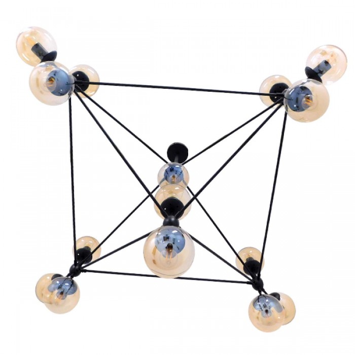 GloboStar® SENTINEL 01637 Μοντέρνο Industrial Κρεμαστό Φωτιστικό Οροφής Πολύφωτο 15 x E27 Μαύρο Μεταλλικό Πολυέλαιος με Μελί Γυαλί Φ150 x Υ115cm GloboStar® SENTINEL 01637 Μοντέρνο Industrial Κρεμαστό Φωτιστικό Οροφής Πολύφωτο 15 x E27 Μαύρο Μεταλλικό Πολυέλαιος με Μελί Γυαλί Φ150 x Υ115cm