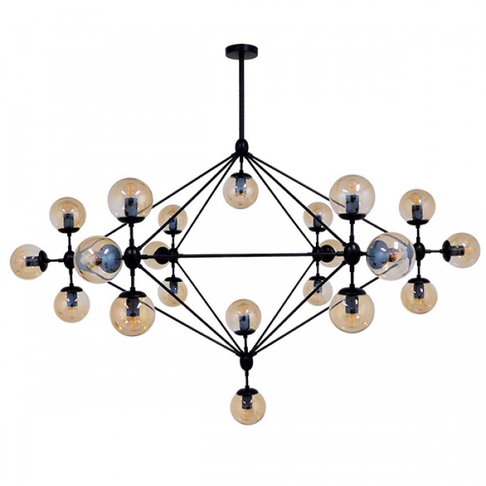 GloboStar® SENTINEL 01638 Μοντέρνο Industrial Κρεμαστό Φωτιστικό Οροφής Πολύφωτο 21 x E27 Μαύρο Μεταλλικό Πολυέλαιος με Μελί Γυαλί Φ170 x Υ136cm GloboStar® SENTINEL 01638 Μοντέρνο Industrial Κρεμαστό Φωτιστικό Οροφής Πολύφωτο 21 x E27 Μαύρο Μεταλλικό Πολυέλαιος με Μελί Γυαλί Φ170 x Υ136cm