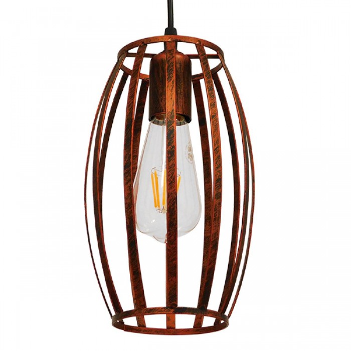GloboStar® ZEBRA 01639 Vintage Industrial Κρεμαστό Φωτιστικό Οροφής Μονόφωτο Καφέ Σκουριά Μεταλλικό Πλέγμα Φ15 x Υ25cm GloboStar® ZEBRA 01639 Vintage Industrial Κρεμαστό Φωτιστικό Οροφής Μονόφωτο Καφέ Σκουριά Μεταλλικό Πλέγμα Φ15 x Υ25cm