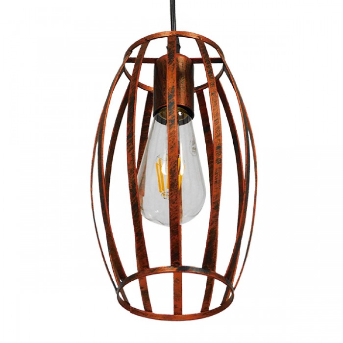 GloboStar® ZEBRA 01639 Vintage Industrial Κρεμαστό Φωτιστικό Οροφής Μονόφωτο Καφέ Σκουριά Μεταλλικό Πλέγμα Φ15 x Υ25cm GloboStar® ZEBRA 01639 Vintage Industrial Κρεμαστό Φωτιστικό Οροφής Μονόφωτο Καφέ Σκουριά Μεταλλικό Πλέγμα Φ15 x Υ25cm