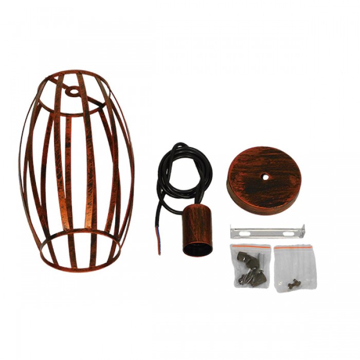 GloboStar® ZEBRA 01639 Vintage Industrial Κρεμαστό Φωτιστικό Οροφής Μονόφωτο Καφέ Σκουριά Μεταλλικό Πλέγμα Φ15 x Υ25cm GloboStar® ZEBRA 01639 Vintage Industrial Κρεμαστό Φωτιστικό Οροφής Μονόφωτο Καφέ Σκουριά Μεταλλικό Πλέγμα Φ15 x Υ25cm